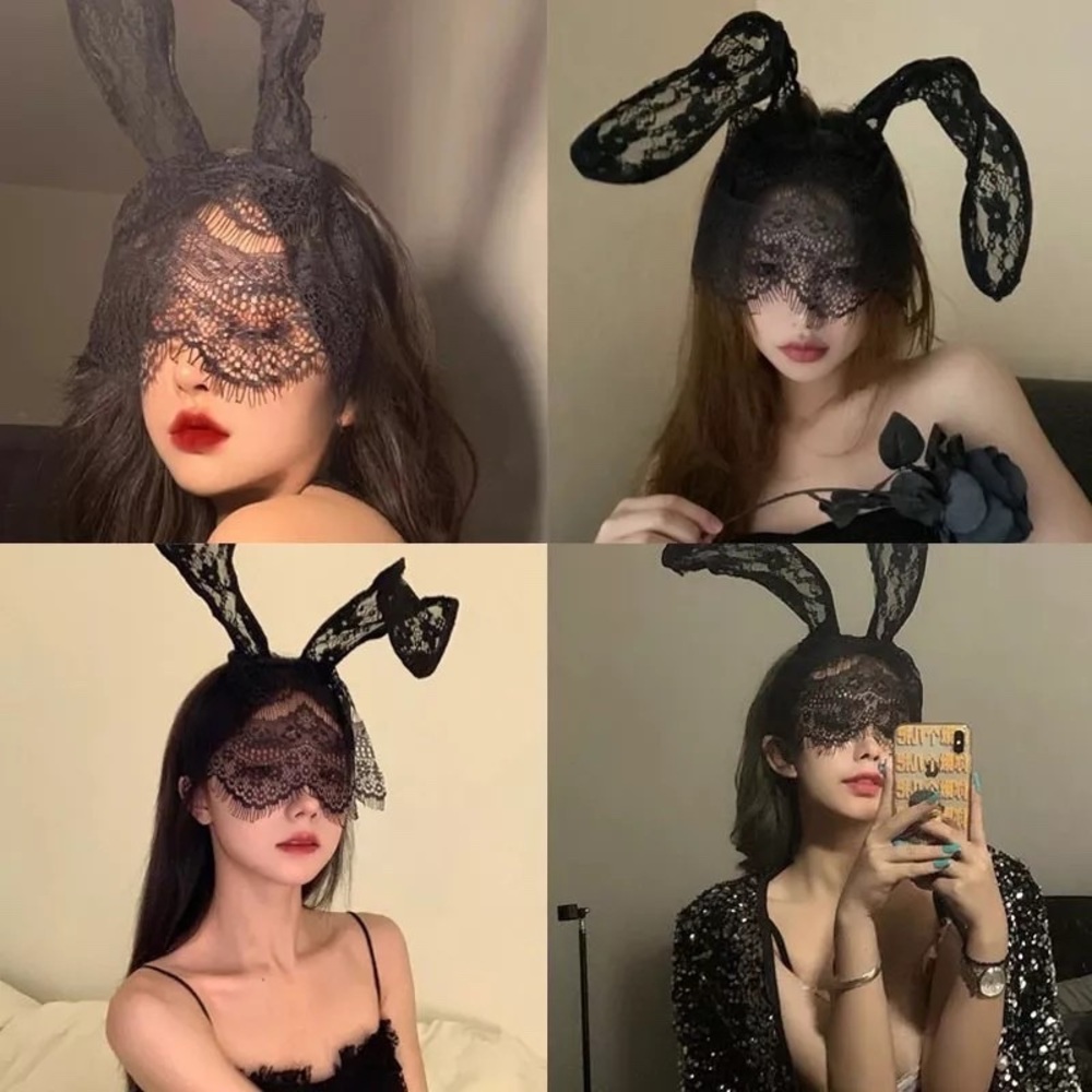 NEW Halloween Costume Hair Lace Bunny Ears Headband - Picture 7 of 7